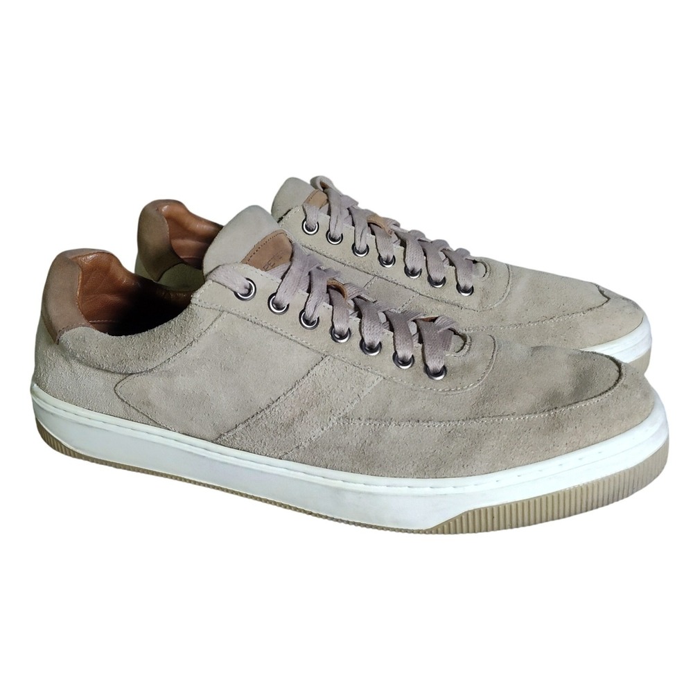 Peter Millar Vantage Shoes Mens Size 13M Low Top Lace Up Suede Sneakers Beige